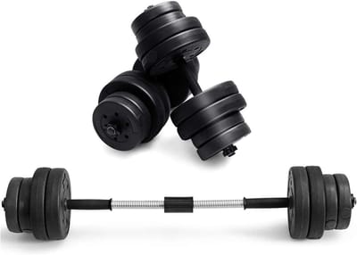 COSTWAY 2 in 1 Verstelbare halterset met anti-slip handvat 30 KG in gewicht verstelbaar, 8 x 2,5kg / 8 x 1,25kg, dumbbell set training apparatuur voor thuis of gymnastiek oefenen, duurzame fitness barbell optillen voor lichaamsbouw
