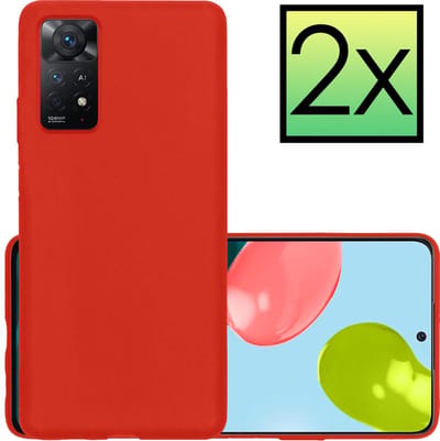 Hoesje - 2 Stuks - Geschikt voor Xiaomi Redmi Note 11 - Sterk & Shockproof - Case Siliconen - Back Cover - Telefoon Hoes - Rood