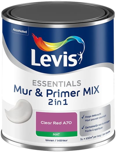 Levis - Essentials Mur & Primer Mix - Clear Red A70 - Mengverf - 1 L