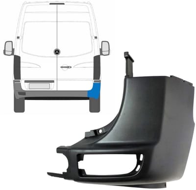 Achterbumper hoek voor Volkswagen Crafter 2005-2017 / Rechts