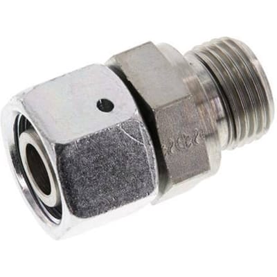 15L & G1/2'' Verzinkt Stalen Rechte Draaidoorvoer Buitendraad 315bar NBR O-ring en Afdichtconus Verstelbaar ISO 8434-1