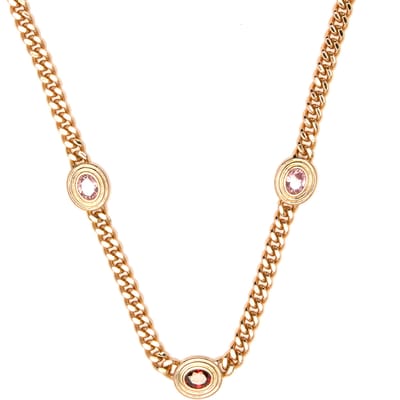 Luxenter Roze zirkonia ketting met 18-karaats geelgouden afwerking - Rinlin