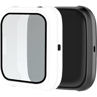 Telefoonglaasje Hoesje met Screenprotector Geschikt voor Fitbit Versa 2 - 40mm - Wit