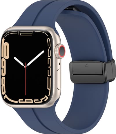 Siliconen bandje - geschikt voor Apple Watch 1/2/3/4/5/6/7/8/9/10/11/ SE (1,2,3) met maat 38 mm / 40 mm / 41 mm en 42 mm (Watch 10/11) - navy