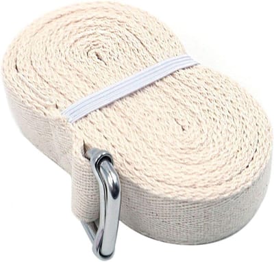 Yoga Strap voor Stretchen en Flexibiliteit, Verstelbare D-Ring Gesp, Ideaal voor Yoga en Fitness - Beige 244 cm