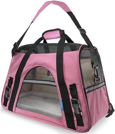 Huisdier Rugzak - Reistas - Veilig Vervoer - Ademend Mesh - 42x18x28cm - Roze