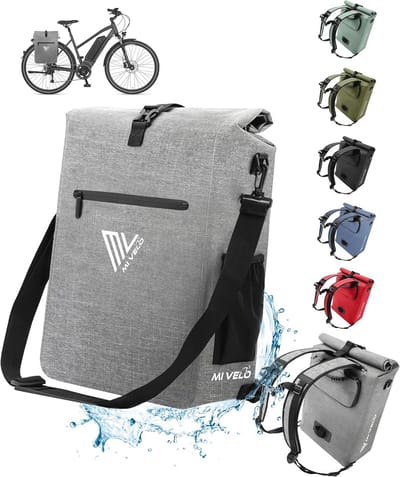 3-in-1 Fietstas voor Bagagedrager - Waterdicht en PVC-vrij met Uitneembare Laptoptas - Ideaal als Rugzak en Schoudertas