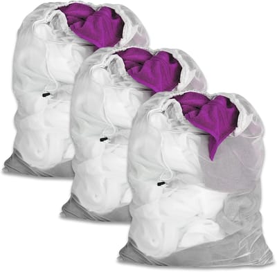 Grote Wasnetten 3-Pack XXL 60 x 90 cm voor Wasmachine, Ideaal voor Kleding, Handdoeken en Dekens
