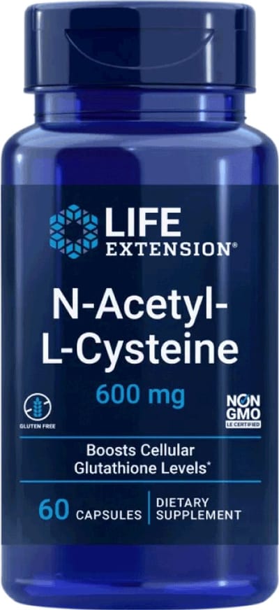 Life Extension - N-Acetyl-L-Cysteine (NAC) - 600 mg - 60 Plantaardige Capsules - L-cysteïne Aminozuursupplement - Voedingssupplementen