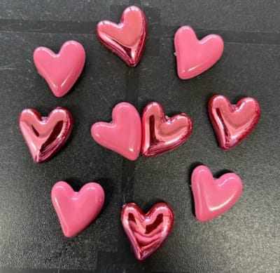 TLVX 10 stuks Leuke Roze Hartjes Magneten 3D / Valentijn / Schattige Koelkastmagneten / Speel- & Leer / Foto Magneet / School / Whiteboard / Pink Hearts / Glans / Notitie / Memo / Schoolbord / Magnetisch / Love You Magneetjes