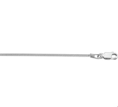 Zilver Gerhodineerde Collier slang rond 1 1314757 40 cm