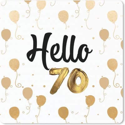 Muismat 20x20 cm - Mousepad Jubileum - 70 Jaar - Ballon - Muismatten