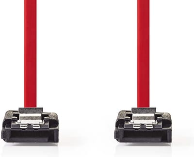 Nedis SATA Kabel - 3 Gbps - SATA 7-Pins Female - SATA 7-Pins Female - Vernikkeld - 0.50 m - Plat - PVC - Rood - Doos