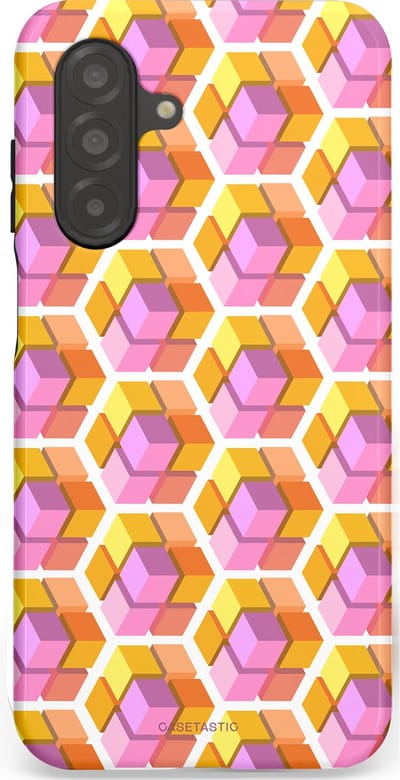 Casetastic Hoesje Geschikt voor Samsung A26 - Stijlvolle Beschermende Duo-layer Case - Pastel Hex Kunst