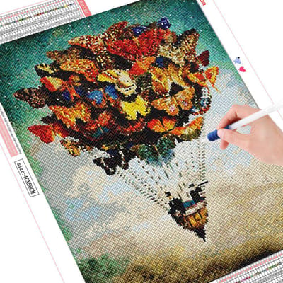 Schilderen met diamanten vlinder 5D diamant borduurwerk volledige weergave diamant mozaïek landschap foto 20X30 black
