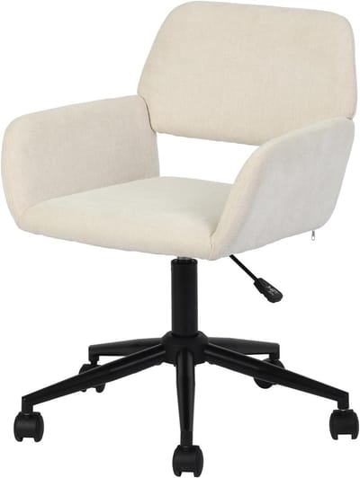 Bureaustoel Chenille - Draaistoel Ergonomisch - Comfortabel Zitten - Luchtcirculatie Rugleuning - 45-55cm Verstelbaar - Beige