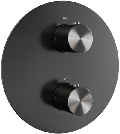 Brauer Gunmetal Edition - 3 Weg - Inbouwthermostaat - Rond - In/afbouwdelen - Gunmetal Geborsteld PVD