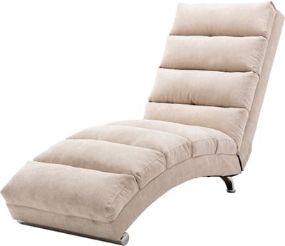 Moderne Beige Linnen Massagestoel - Ergonomische Chaiselongue - Zachte Vibratie - Zijzakken - 250kg - Woonkamer - 148x55x84cm - Beige