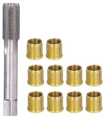 Dailygoods- Ontstekingskaars Professionele Reparatieset - M14 x 1,25 Inzetstukken - Roestvrij Staal - Sneldraaiende Draadtap - Bougieschroefreparatie - 10 Stuks - Bougiereparatieset