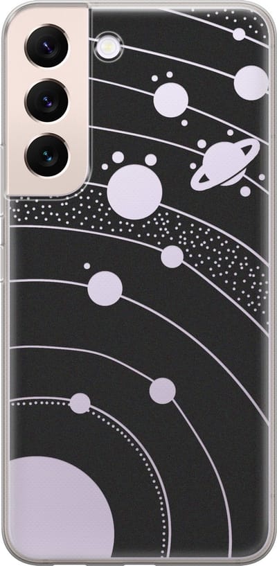 Hoesje geschikt voor Samsung Galaxy S22+ - Universe space - Soft Case - TPU - Print - Zwart, Transparant - Mooie Telefoonhoesjes