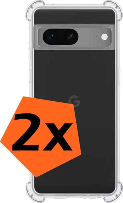 Hoes - 2 Stuks - Geschikt voor Google Pixel 7 - Sterk & Shockproof - Siliconen Case - Back Cover - Telefoon Hoesje Shock Proof - Transparant