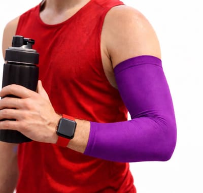 Armsleeve Met Lichte Compressie I Armsteun I Armbeschermer I Armbandage I Arm Support I 1 Stuk I Maat L I Paars