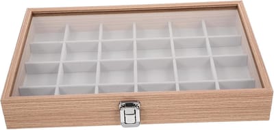 Sieraden Organizer - Opbergdoos Juwelen - Sieraden Opbergen - Meerdere Vakken - 35x24x5cm - Houtkleur
