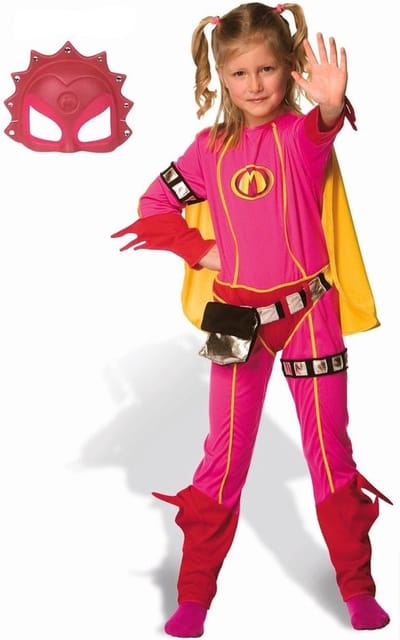 Mega Mindy Pak - Carnavalskleding - verkleedpak - verkleedkleding - kostuum + Masker - maat 3-5 jaar