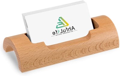 Enkelvoudige Pocket Houten Visitekaartjeshouder voor Bureau, Gepersonaliseerde Kaartdisplay voor Kantoor, Thuis en Cadeaus zoals Kerst en Verjaardag