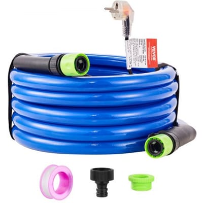 VEVOR 15ft verwarmde waterslang voor camper, verwarmde drinkwaterslang met vorstbeveiliging tot -45°F, automatisch zelfregulerend, 5/8" binnendiameter met snelkoppelingsset, lood- en BPA-vrij
