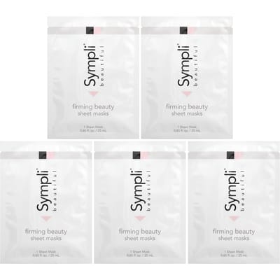Sympli Beautiful, Firming Beauty Sheet Mask, 5 sheet masks, 25 ml (0.85 fl oz) each white