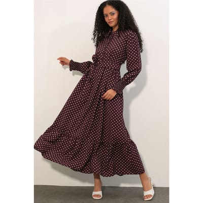 Paisley Geknoopt Midi Hemdjurk