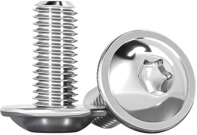 Pack van 20 Torx Schroeven M4 x 20mm met Lenskop en Flens, RVS A2 V2A, Volledige Draad en Onderlegger voor Mechanische Toepassingen