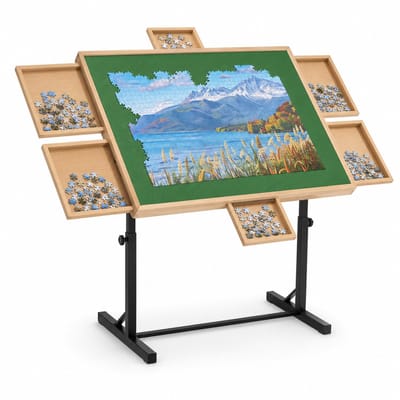 CINK Puzzle Puzzeltafel 1500 Stukjes - Met 6 Lades - Kantelbaar en In Hoogte Verstelbaar - Verrijdbaar - 89 x 64 x 76 cm