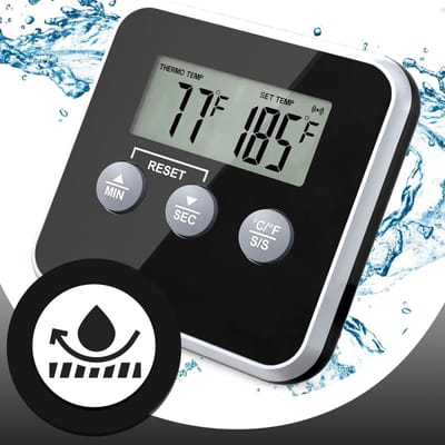 Dailygoods- Vlees Thermometer Digitale Weergave - BBQ Thermometer - Keukenthermometer voor Vloeistof - Vleesthermometer Waterdicht - Temperatuurmeter met Alarm - Precisie tot 300°C - Keuken Thermometer