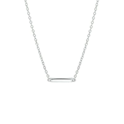 zilver gerhodineerd collier balkje 41 + 4 cm 1324008