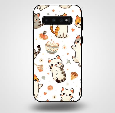 Smartphonica Telefoonhoesje voor Samsung Galaxy S10 met katten opdruk - TPU backcover case katten design geschikt voor Samsung Galaxy S10