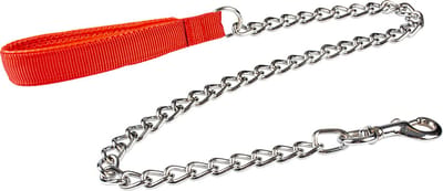 Duvoplus - Uitlaatriem Voor Dieren - Hond - Kettinglijn Gevoerd Handvat 100cm/3mm Rood - 1st