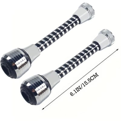 Tube d'extension de robinet à 360 degrés, buse filtrante économe en eau, robinet d'eau de cuisine, économie d'eau pour robinet d'évier, salle de bain white