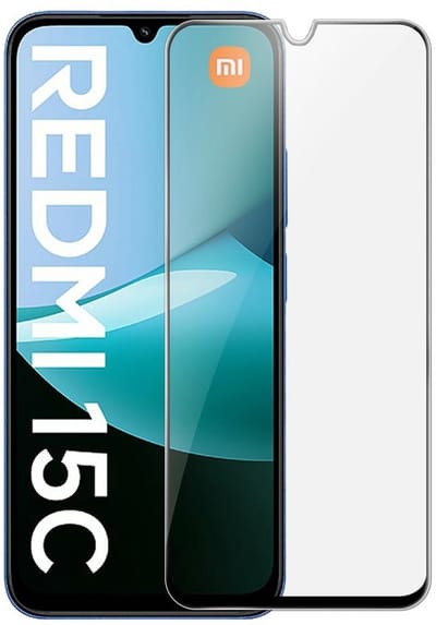 Coverup Screen Protector - Geschikt voor Xiaomi Redmi 15C Screen Protector - Coverup Full-Cover 9H Tempered Glass - Zwart