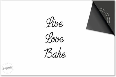 Inductie beschermer 60x60 - afdekplaat inductie mat - Dietrix Kookplaat beschermer - Exclusief - Quotes - Live Love Bake Wit