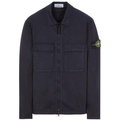 Stone Island Uni Kleur Ritssluiting Lange Mouwen Jas Heren jassen Blauw 801510812-V0020 M