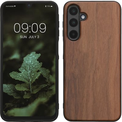 kwmobile telefoonhoesje geschikt voor Samsung Galaxy A16 5G - Hoesje met bumper in donkerbruin - Backcover - hout
