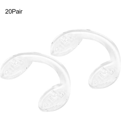 20 Paires de Plaquettes de Nez en Forme de U Silicone Souple Antidérapantes Accessoires Lunettes Enfants white