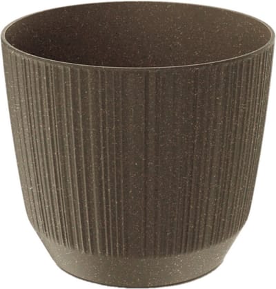 Prosperplast Plantenpot Eco - stripe - bruin - kunststof - D20xH17 cm - voor binnen/buiten