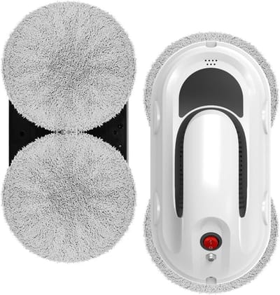 Ramen Poets Robot - Glazenwasser Hulp - Automatisch Ramen Wassen - Ingebouwde UPS - 30x15x12.5 cm - Wit
