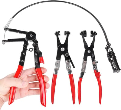 Set van 3 Slangklem Pliers voor Onderhoud en Reparatie, Rechte Nek Slangklemmen, Ventiel Pliers en Veerklem Tools voor Auto en Fietsonderhoud