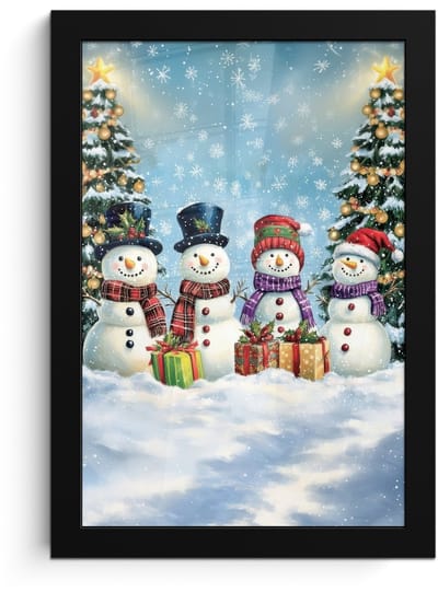 Poster in lijst - Fotolijst 20x30 cm - Posters - Vrolijk - Sneeuw - Kleurrijk - Posterlijst zwart - Decoratie - Wanddecoratie woonkamer - Muurdecoratie slaapkamer