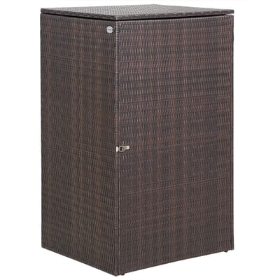 Casaria Containerberging -Polyrotan 115x80x65cm Deksel Slot 240l - Bruin