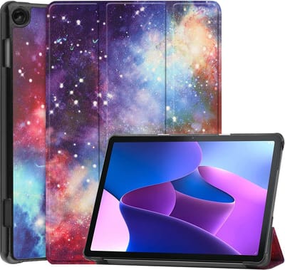 Hoesje - Geschikt voor Lenovo Tab M10 (3e / 3rd generatie) - Dun & Stevig - Hardcover Book Case - Trifold Bookcase Hoes - Hard Cover - Tablethoes - Galaxy